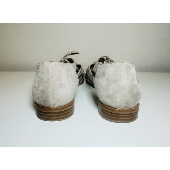 Jeffrey Campbell Canela Taupe Suede Strappy Low Stacked Heel Flats Women's 9.5 - Picture 3 of 8